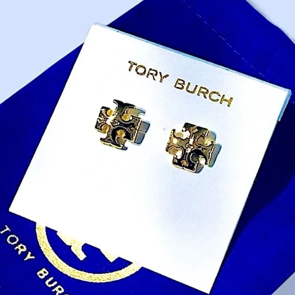 TORY BURCH KIRA 18K GOLD PLATED FOR PIERCED EARS
